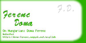 ferenc doma business card